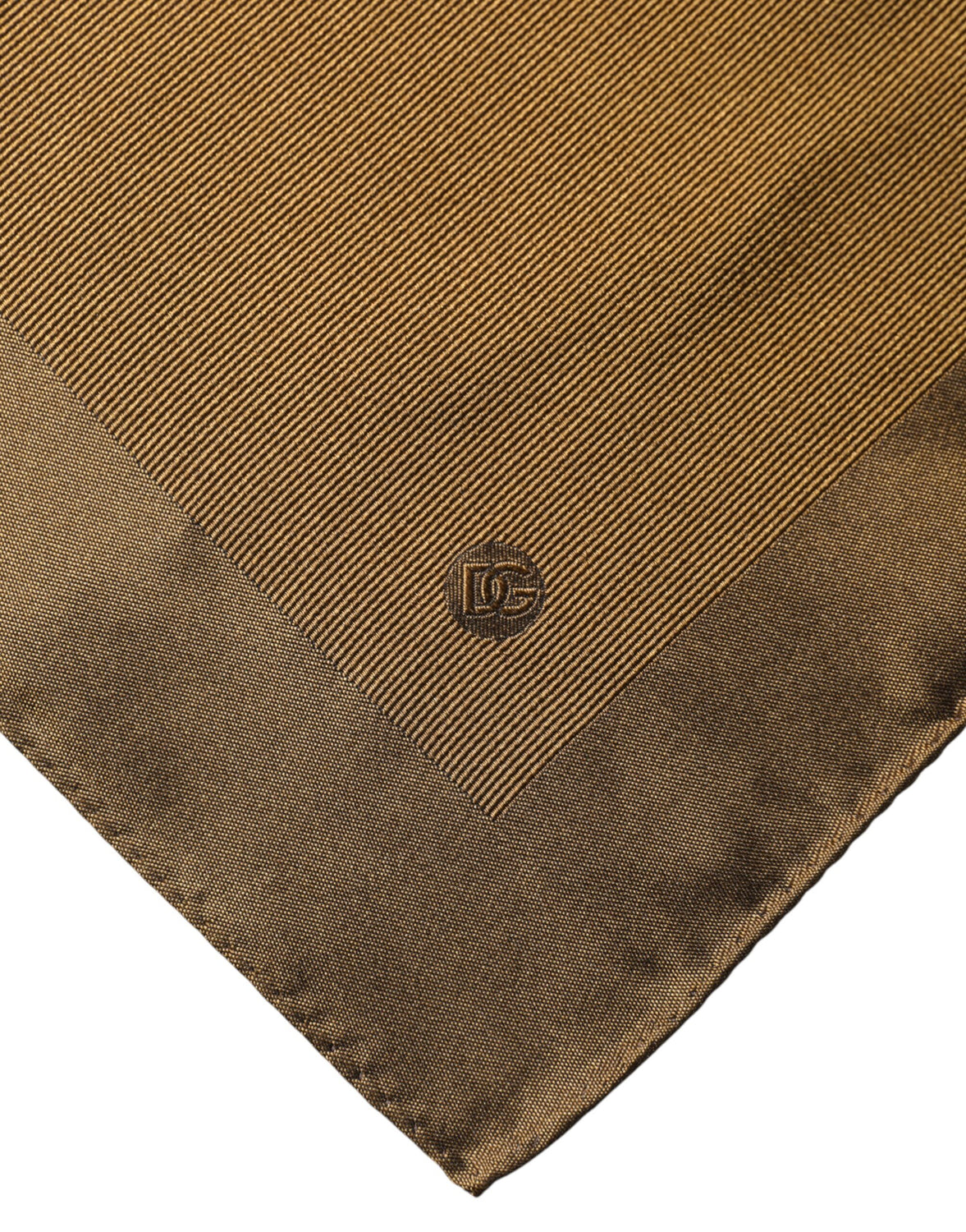 Brown Logo Silk Men Square Handkerchief Scarf