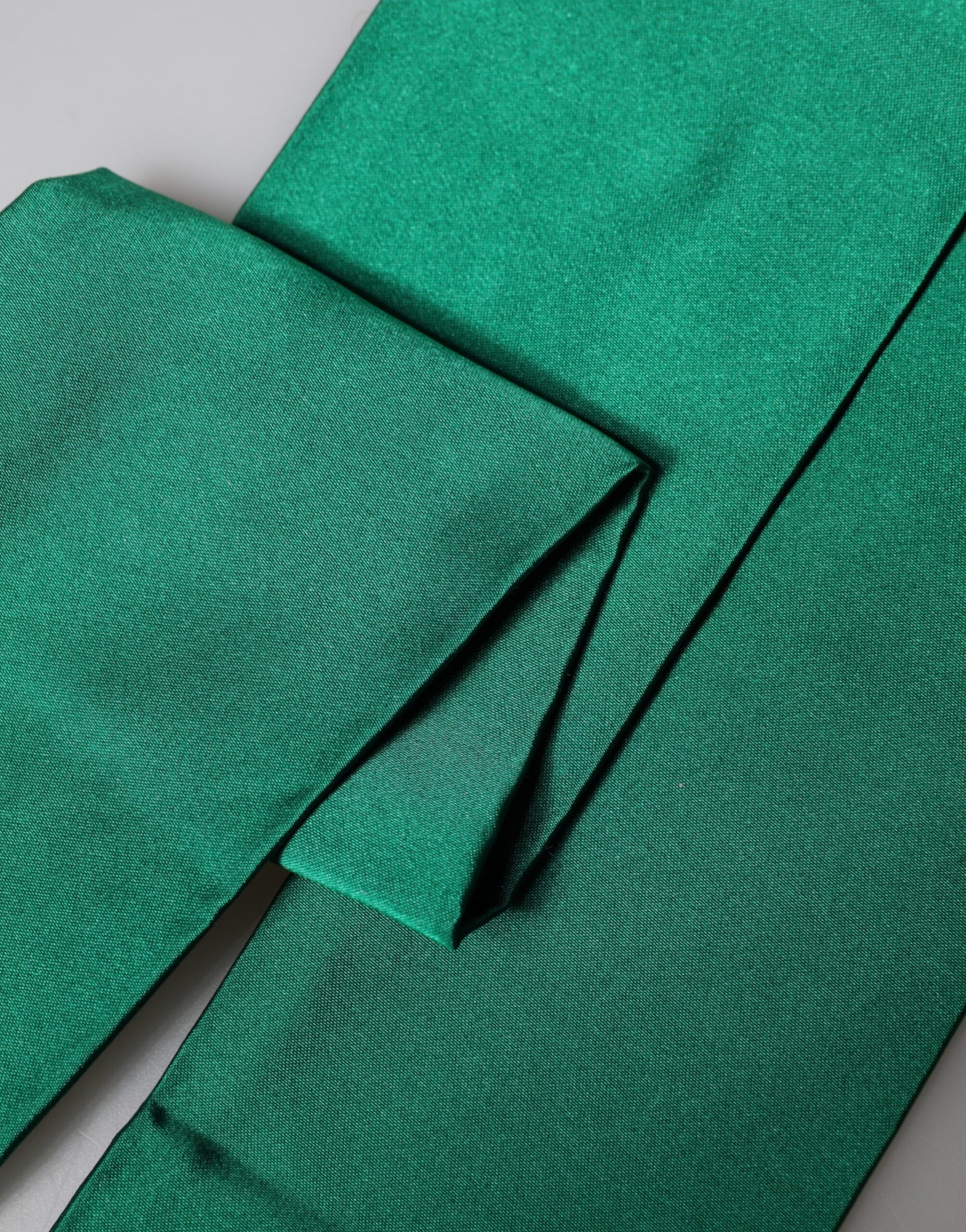 Green Silk Fringes Neck Wrap Foulard Scarf