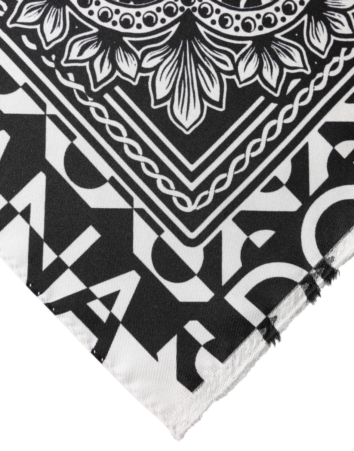 Black Bandana Print Silk Neck Foulard Scarf