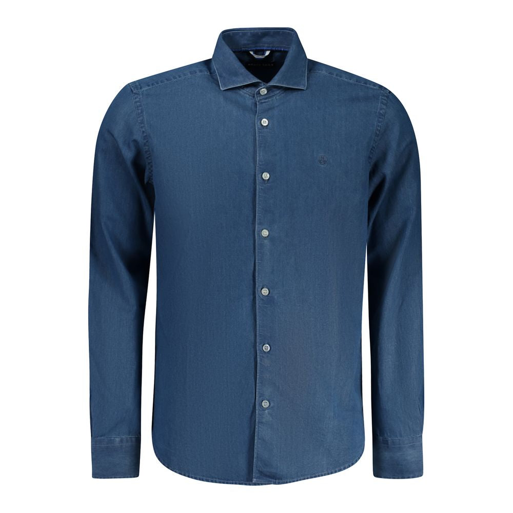 Blue Cotton Men Shirt