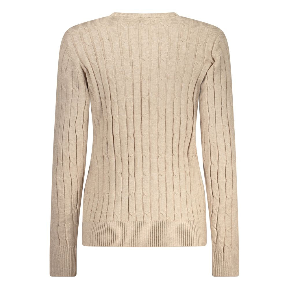 Beige Viscose Women Sweater
