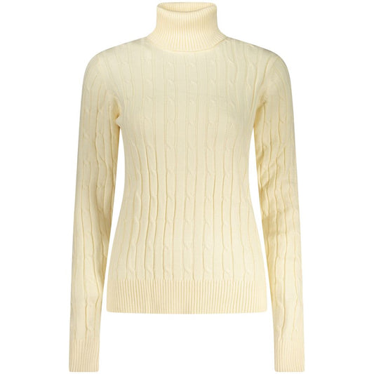 White Viscose Women's Turtleneck Sweater