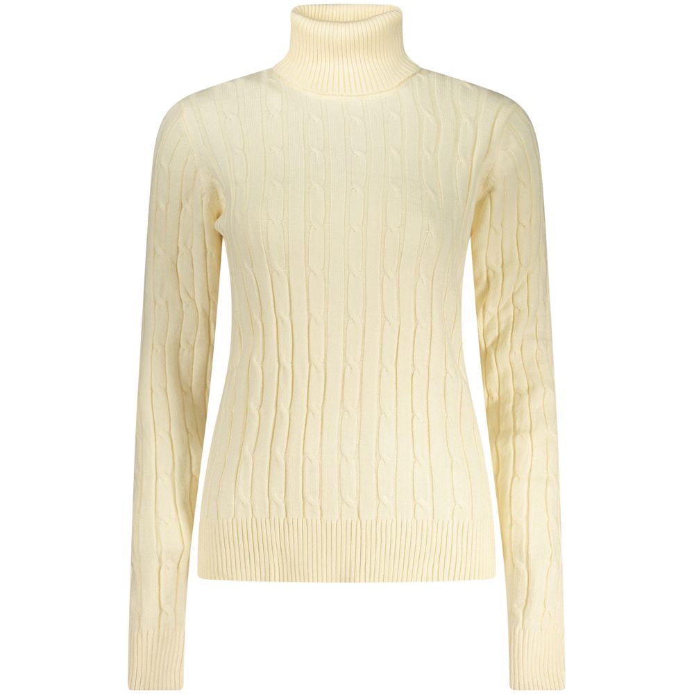 White Viscose Women's Turtleneck Sweater