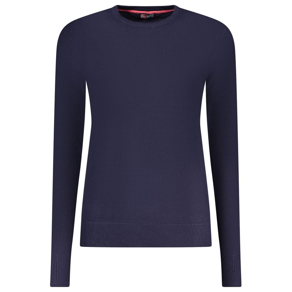 Blu Viscose Donna Maglia