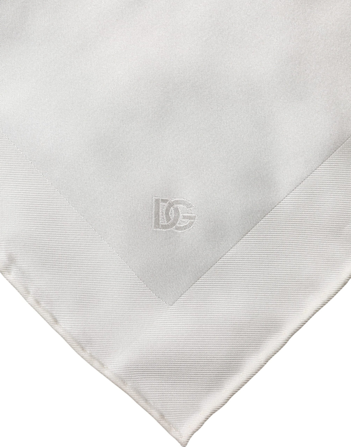 White Logo Silk Square Handkerchief Scarf