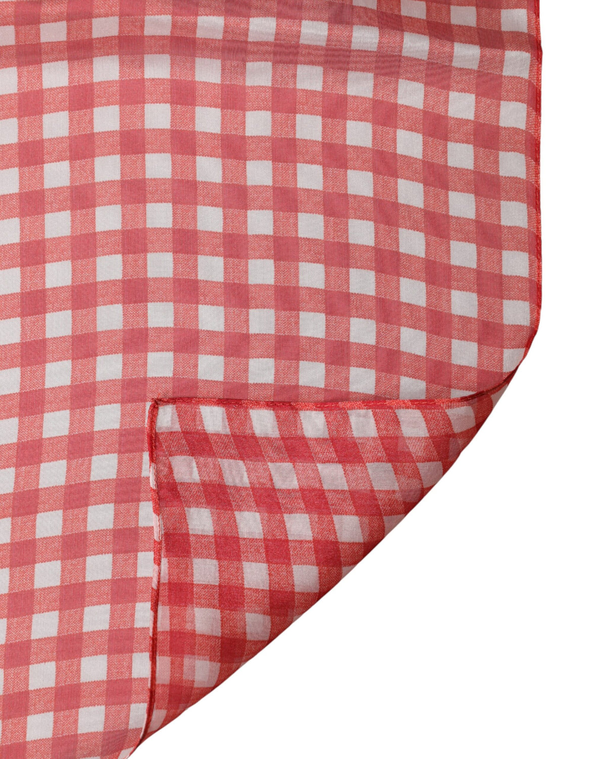 Red Checkered Silk Neck Wrap Shawl Scarf