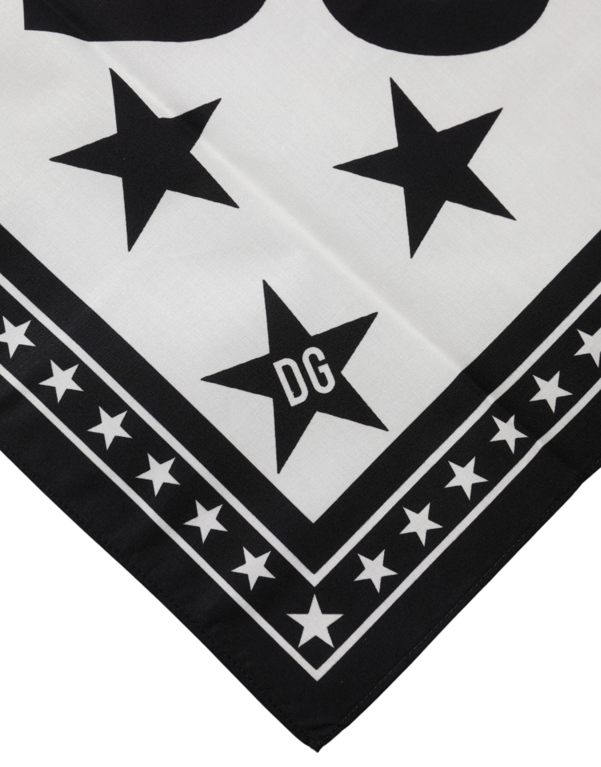 White DG Crown Print Square Foulard 52cm x 50.5cm Scarf