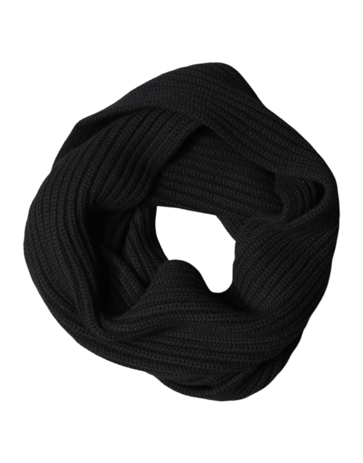 Black Cashmere Knit Neck Wrap Shawl 202cm x 26cm  Scarf