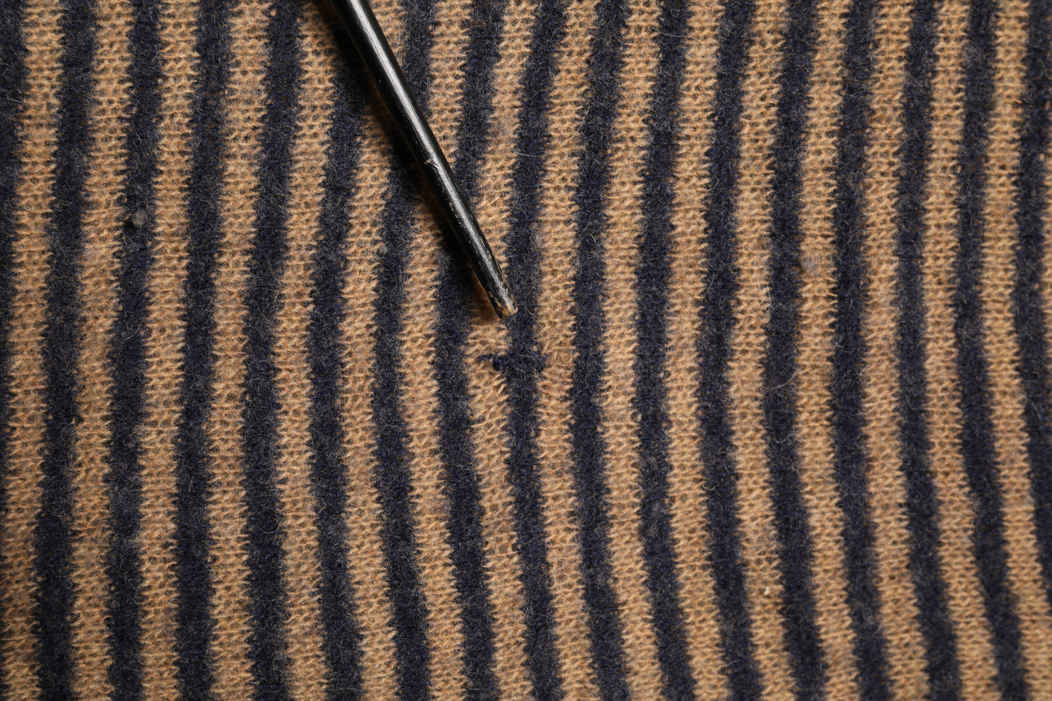 Brown Black Stripes Wool Crew Neck Pullover Sweater