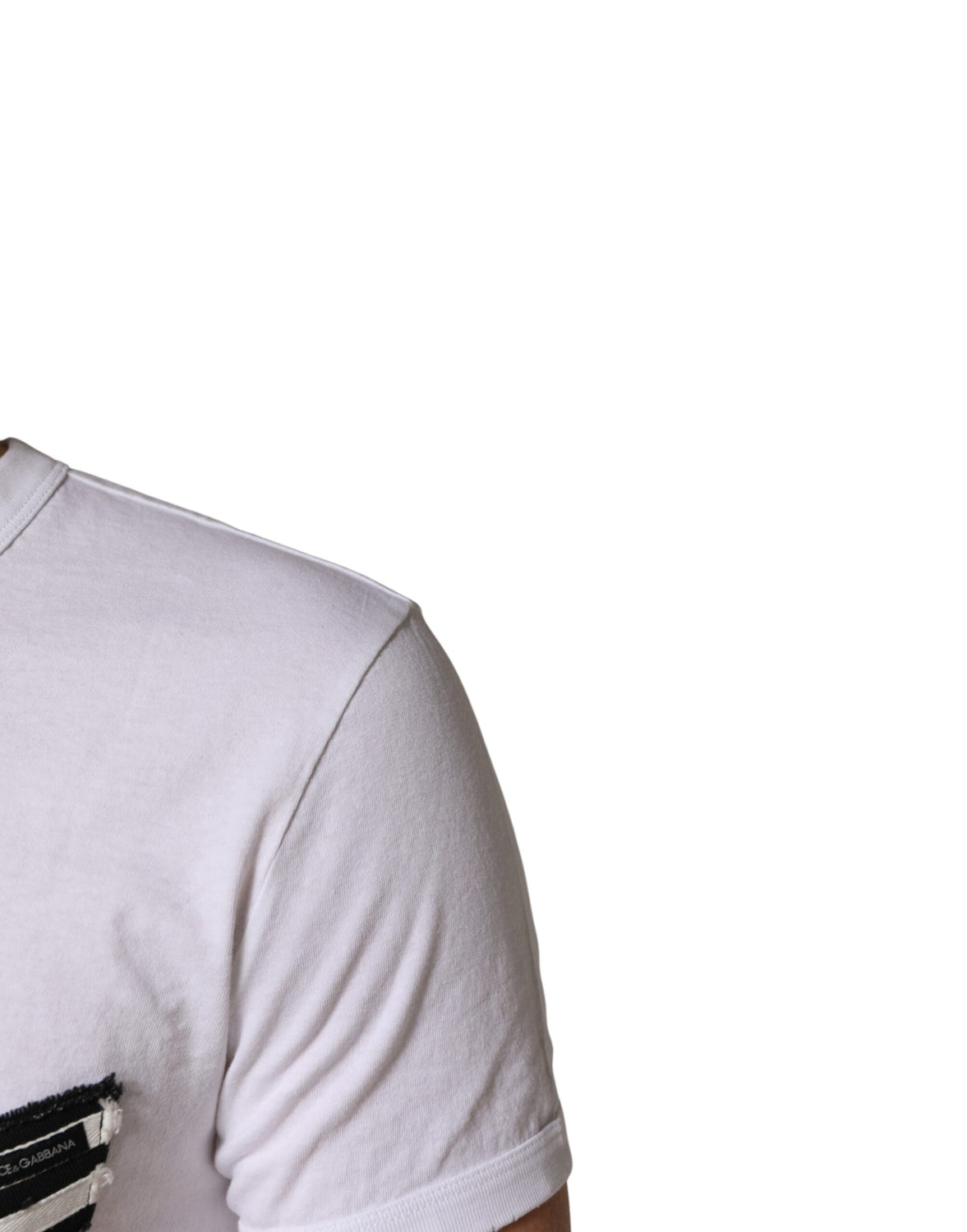 White Stripes Cotton Crew Neck Tee  T-shirt