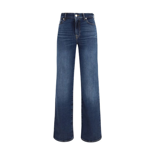 Blue Cotton Bootcut Jeans