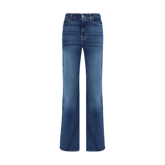 Blue Cotton Bootcut Jeans