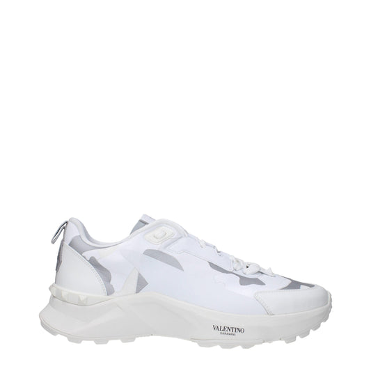 White Fabric Athletic Sneakers
