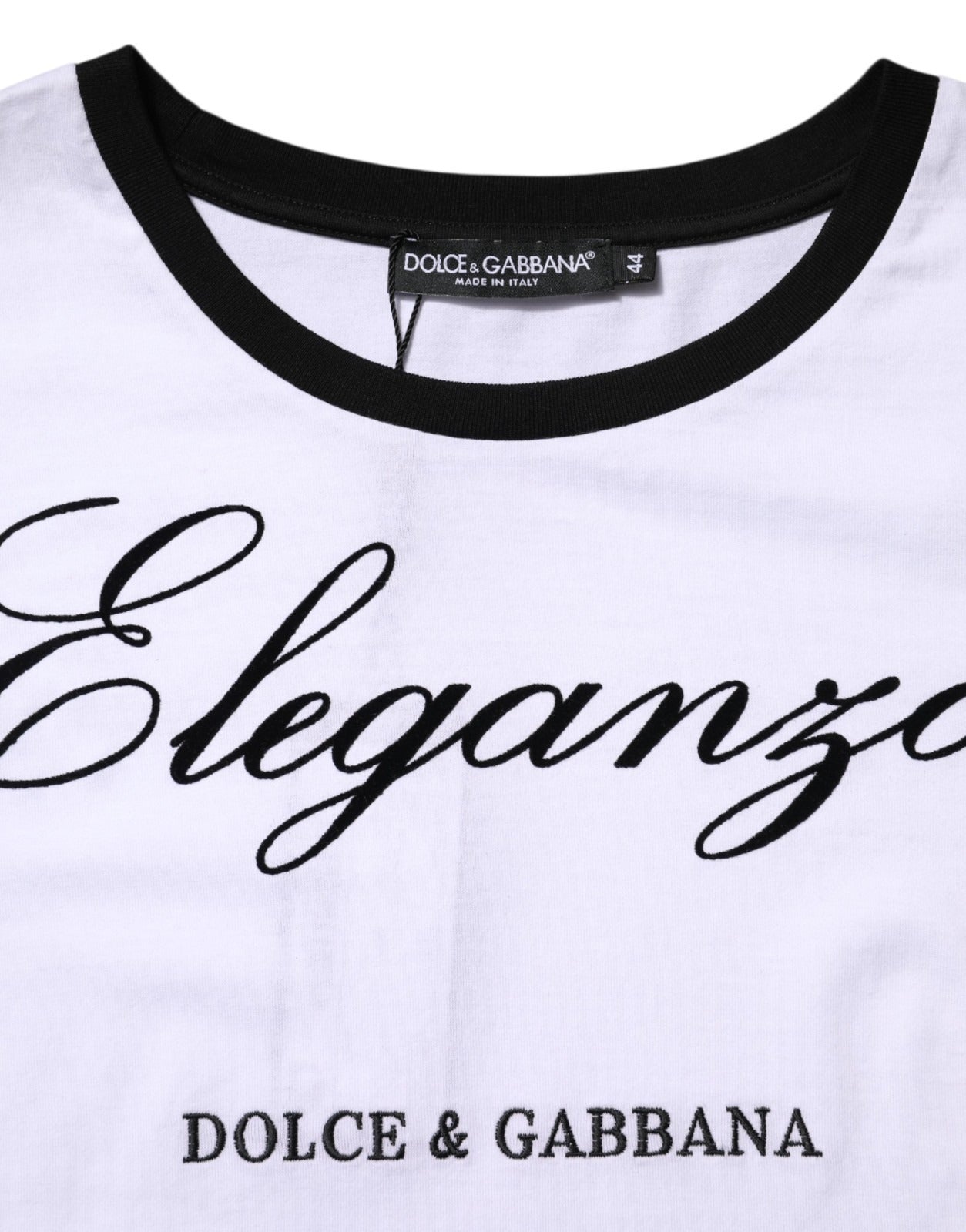White Eleganza Cotton Crew Neck Tee T-shirt