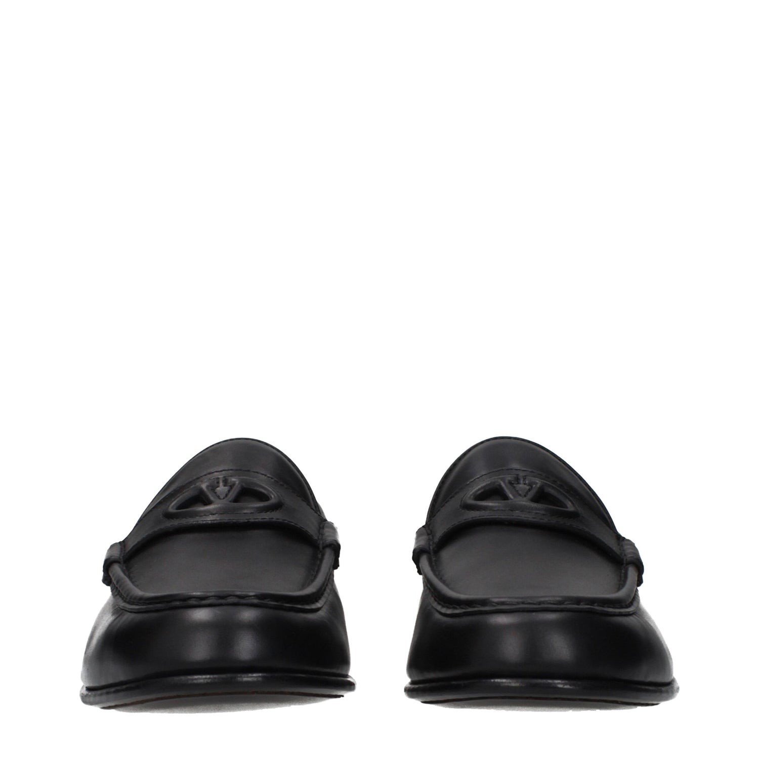 Black Leather Slip-On Loafers