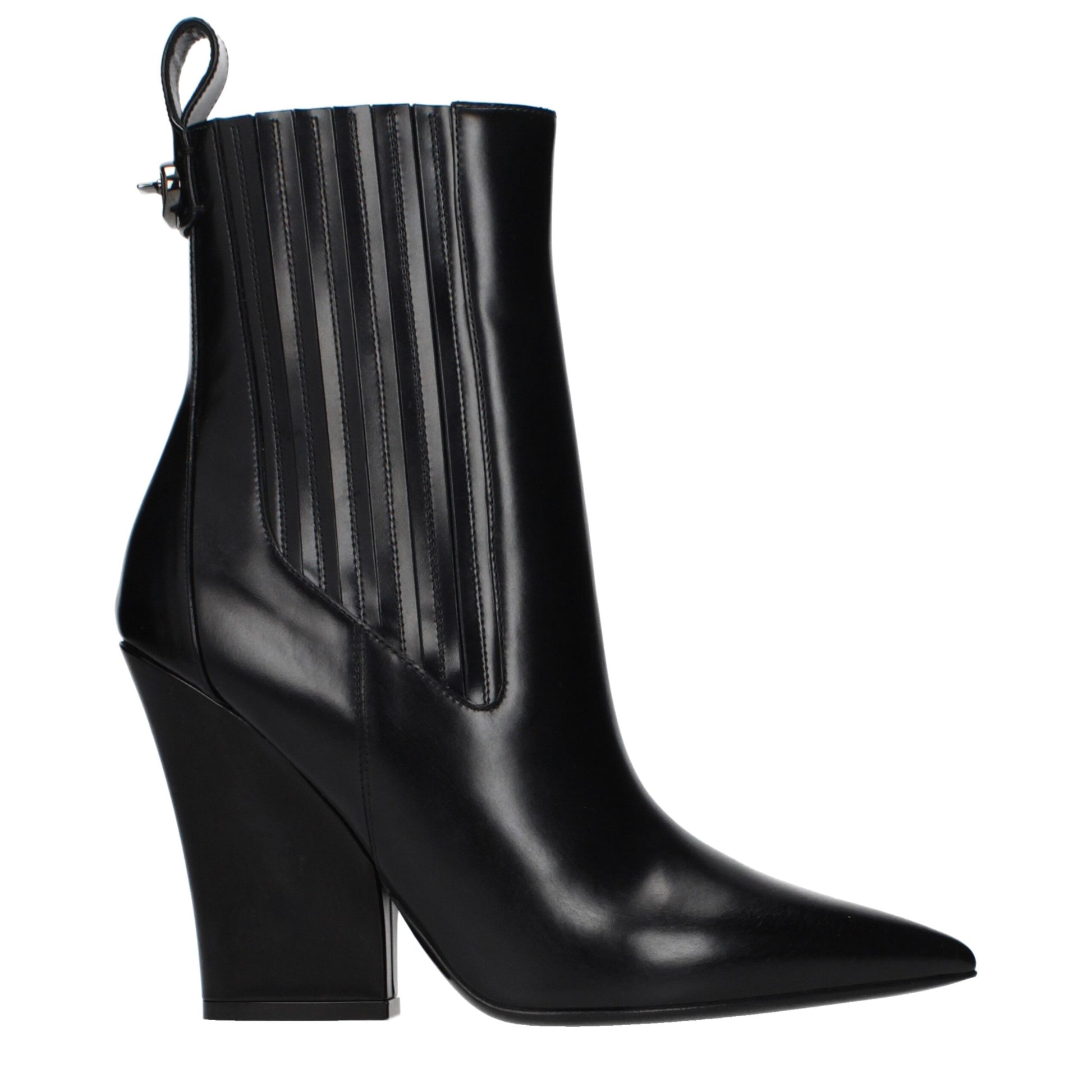 Black Leather Ankle Boots
