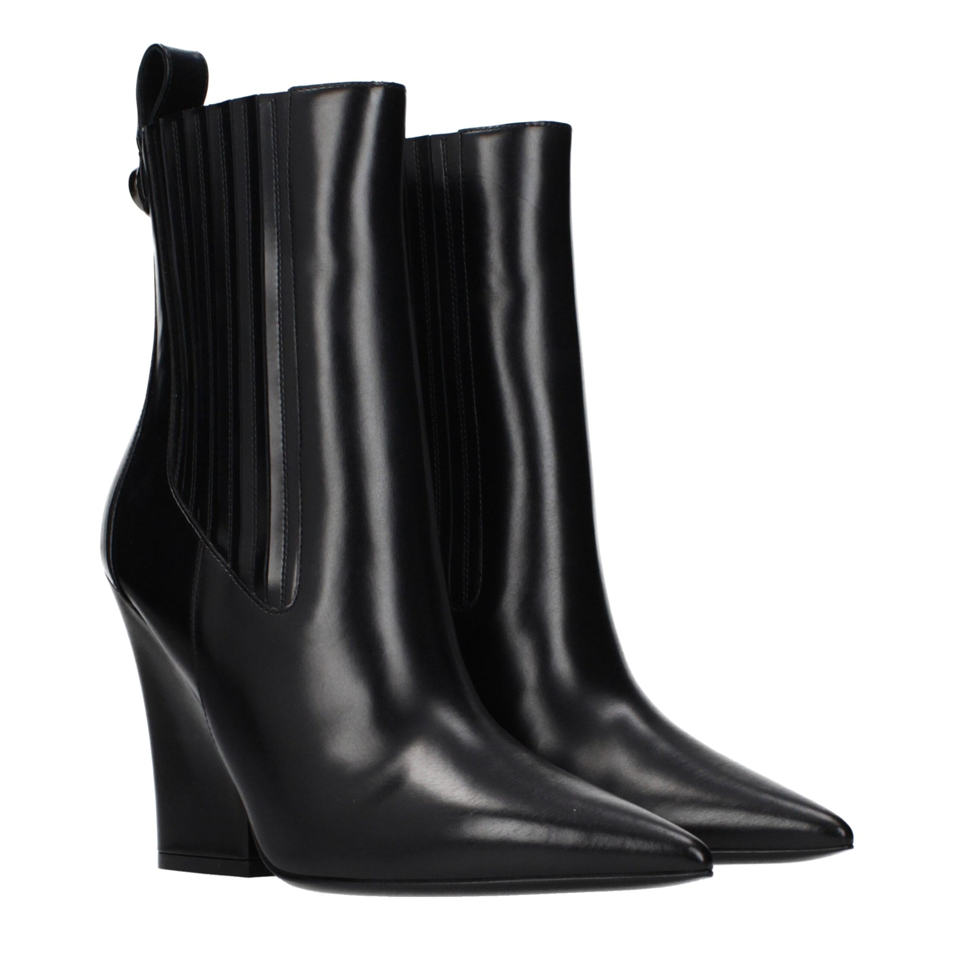 Black Leather Ankle Boots