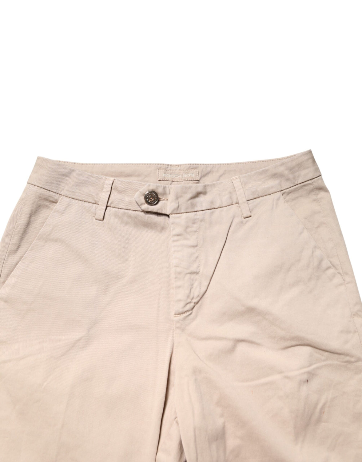 Beige Straight Mid Waist Chino Trouser Casual Pants