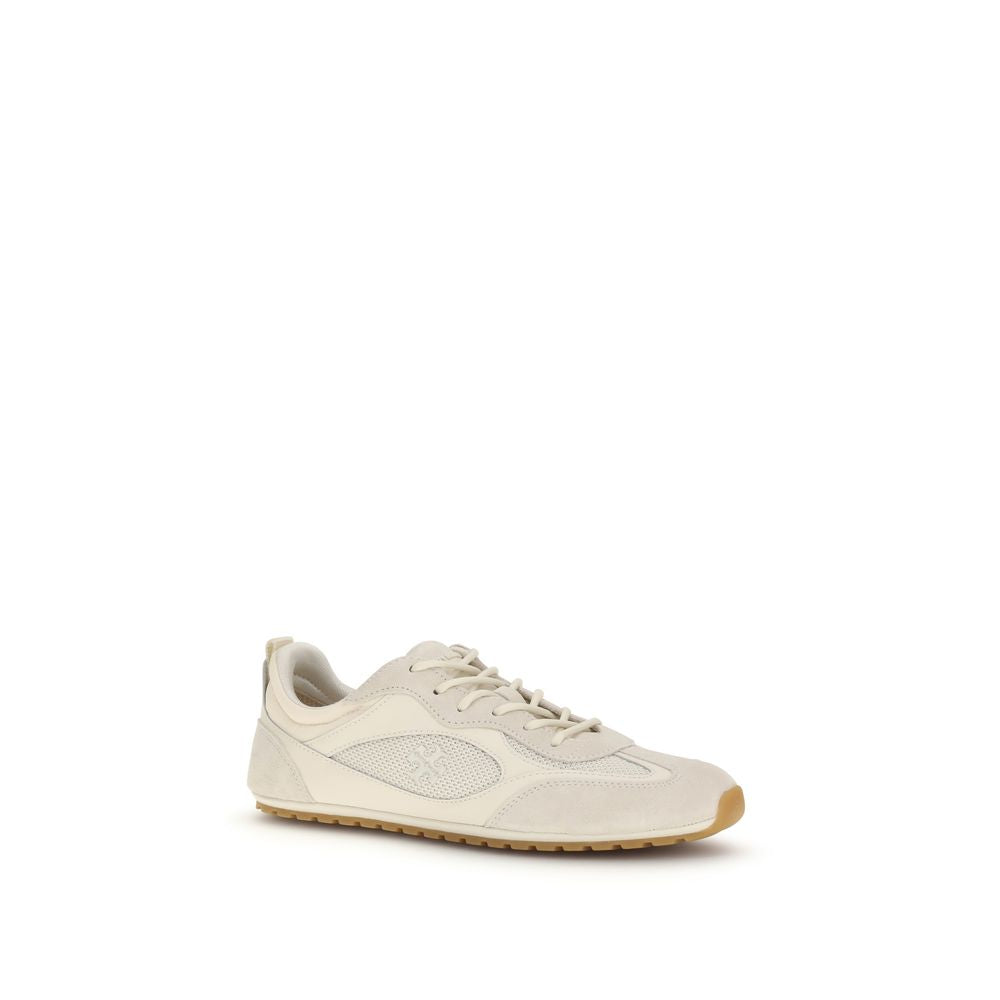 Cream Calf Leather Bos Taurus Low Top Sneakers