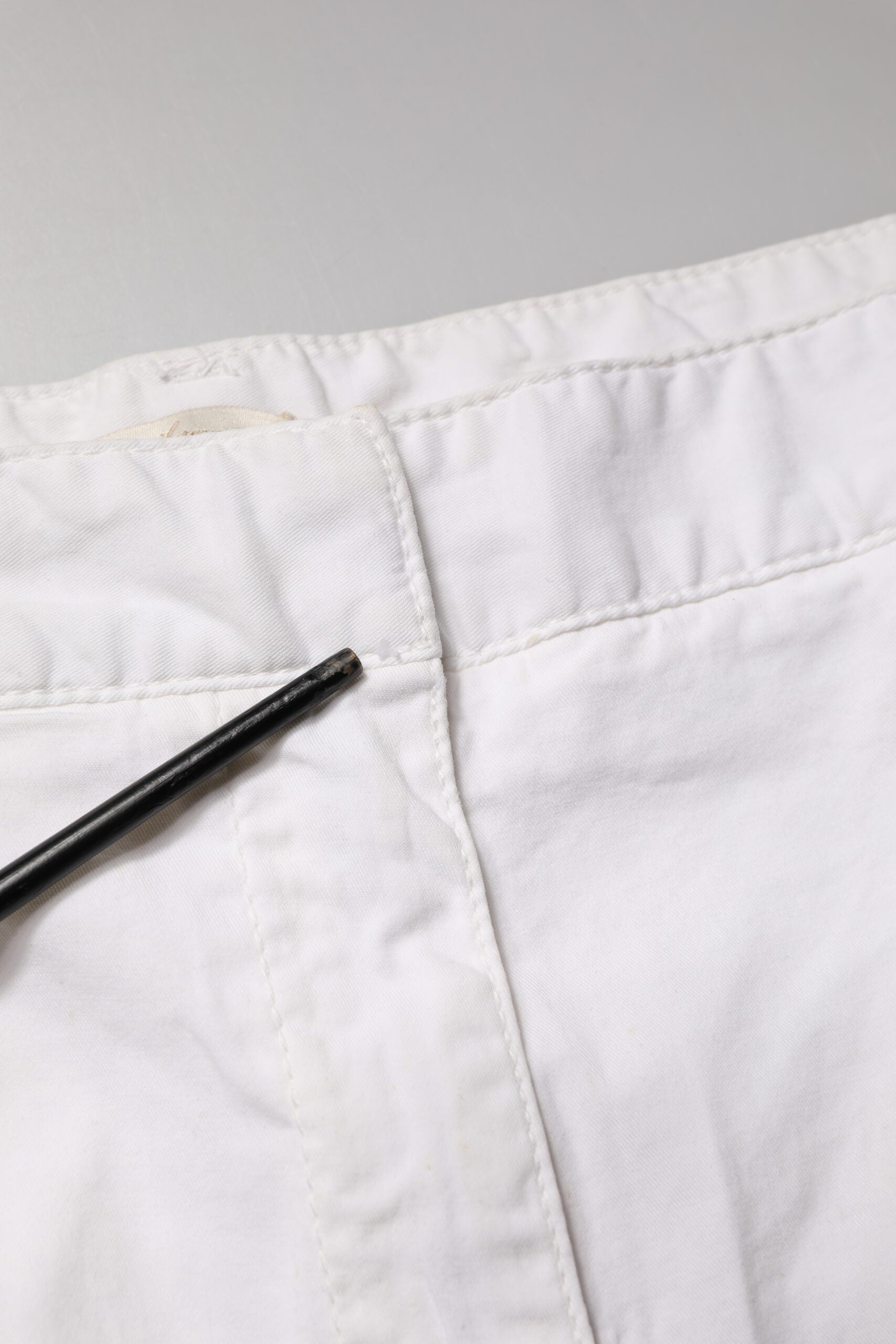 White Mid Waist Skinny Chino Cotton Trouser Pants