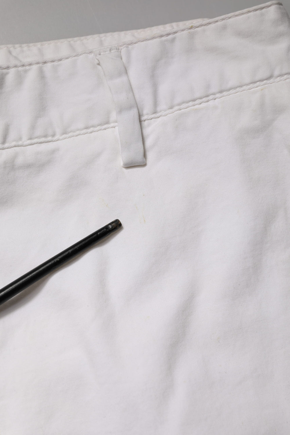 White Mid Waist Skinny Chino Cotton Trouser Pants