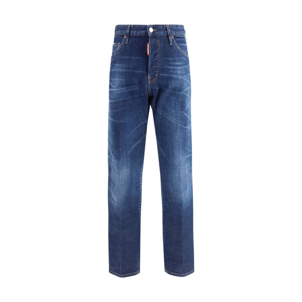 Blue Cotton Slim Fit Jeans