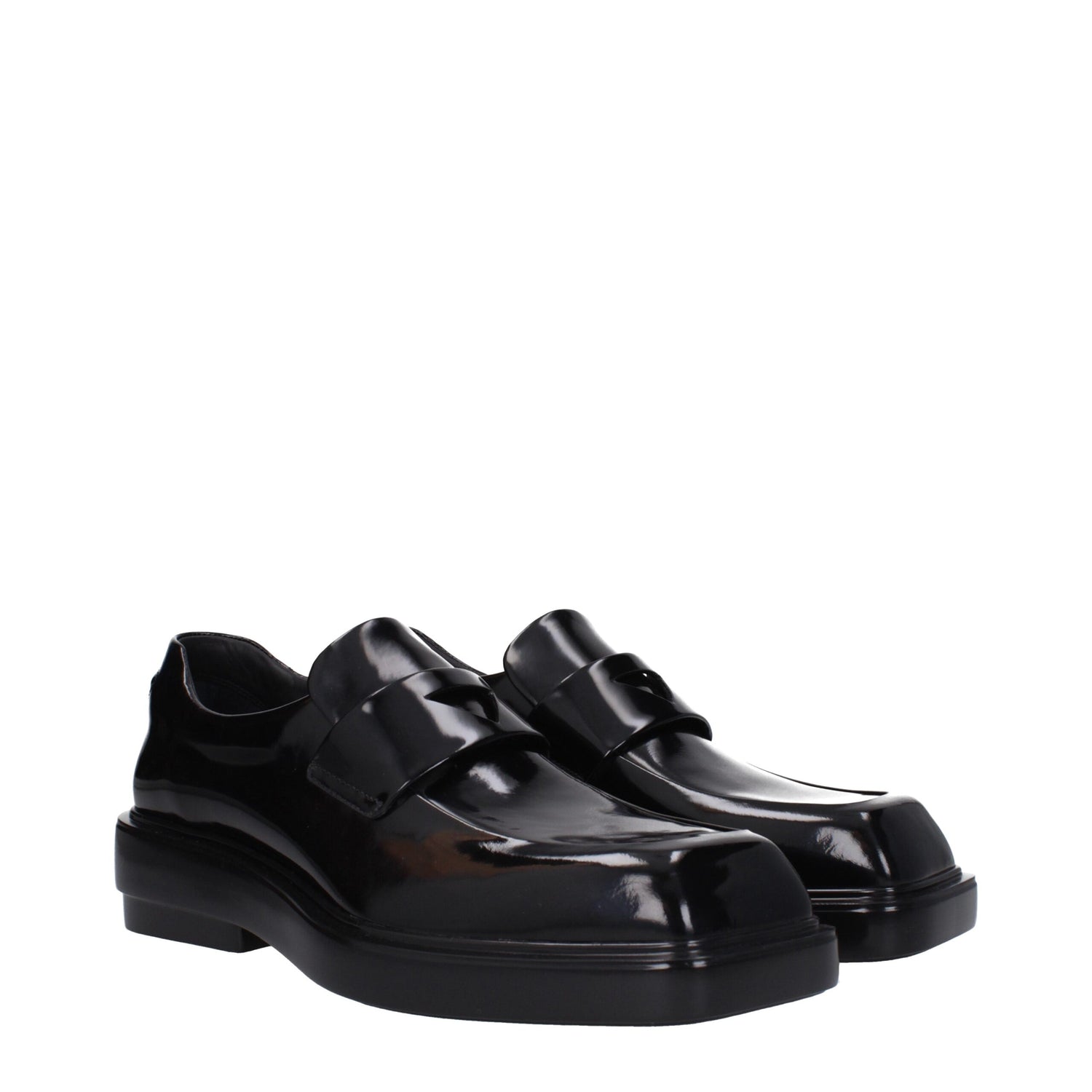 Black Leather Slip-On Loafers