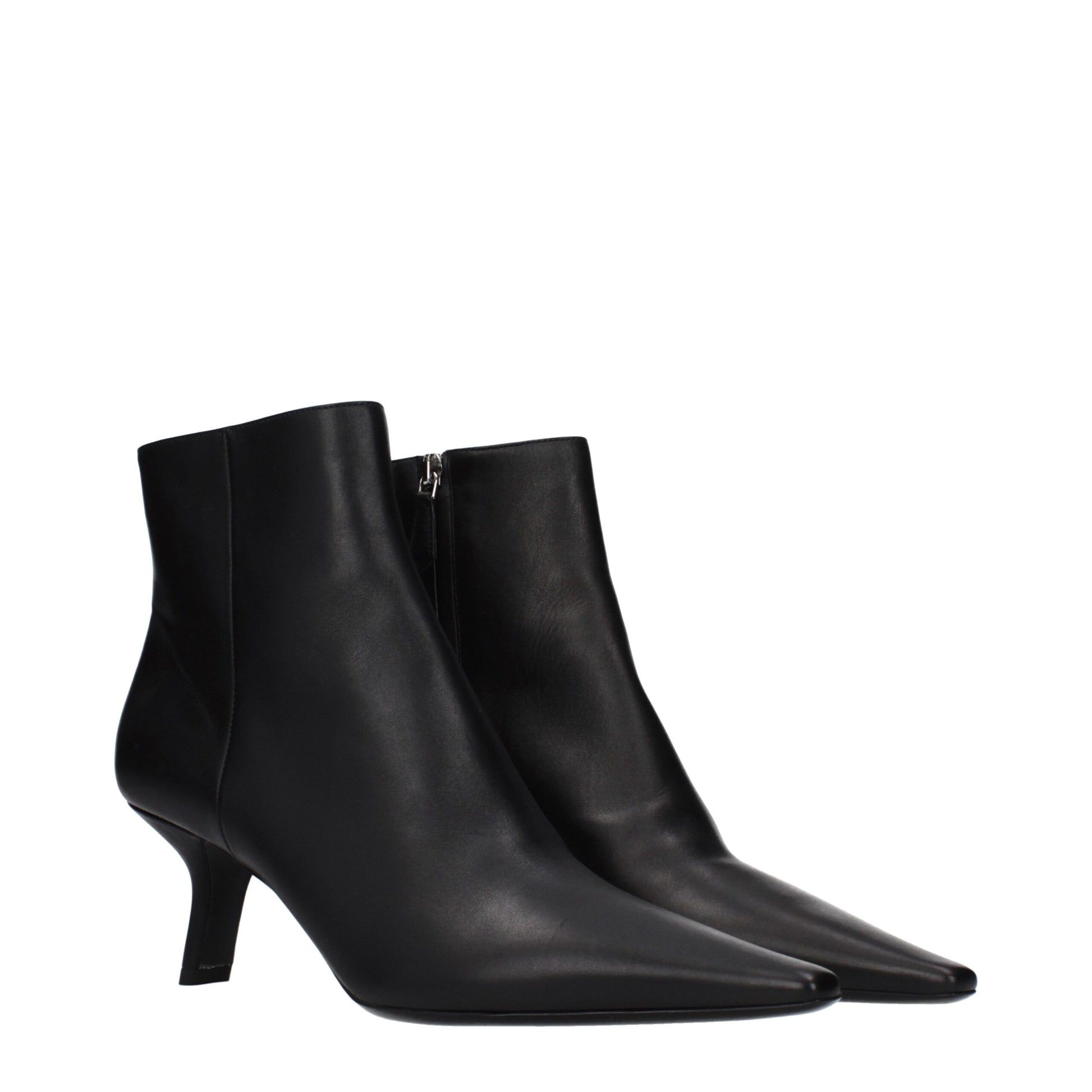 Black Leather Ankle Boots