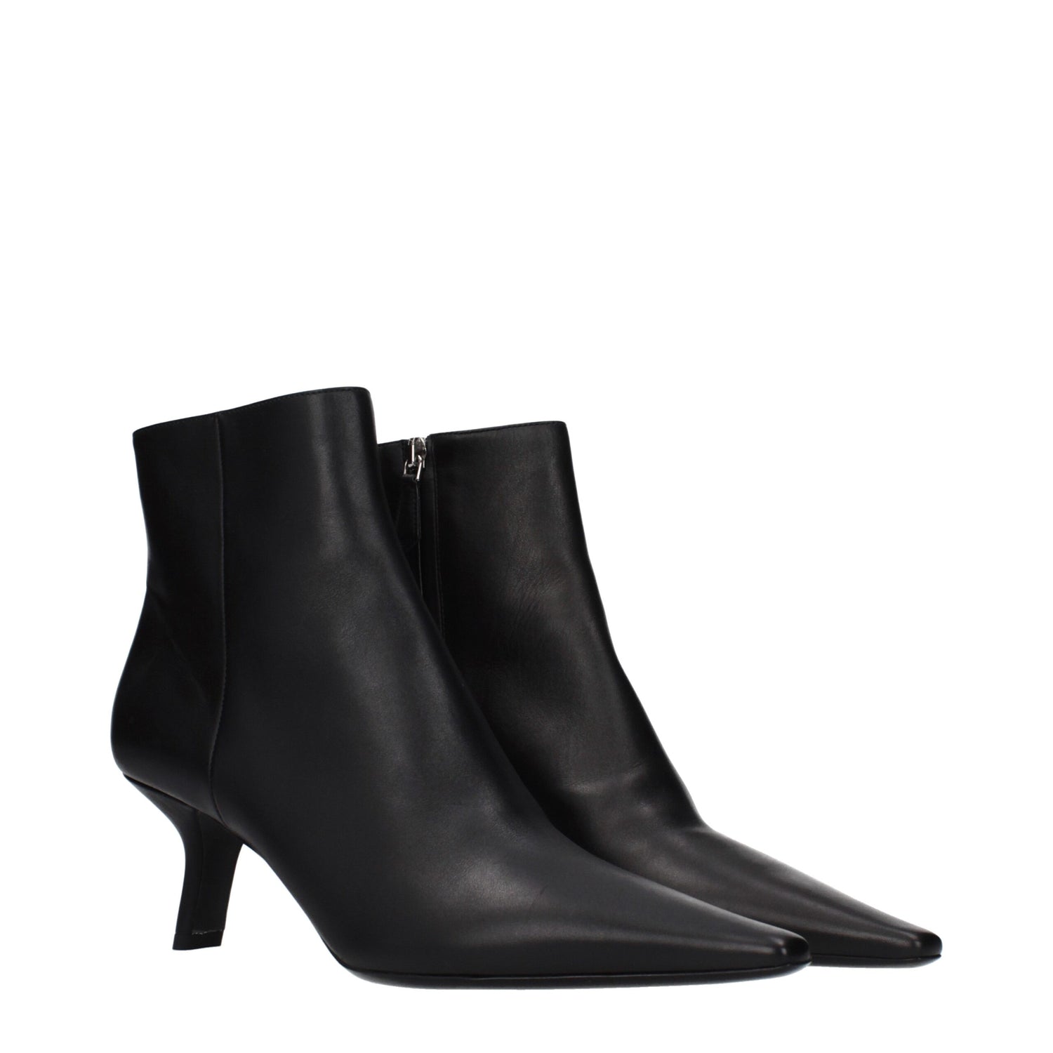 Black Leather Ankle Boots