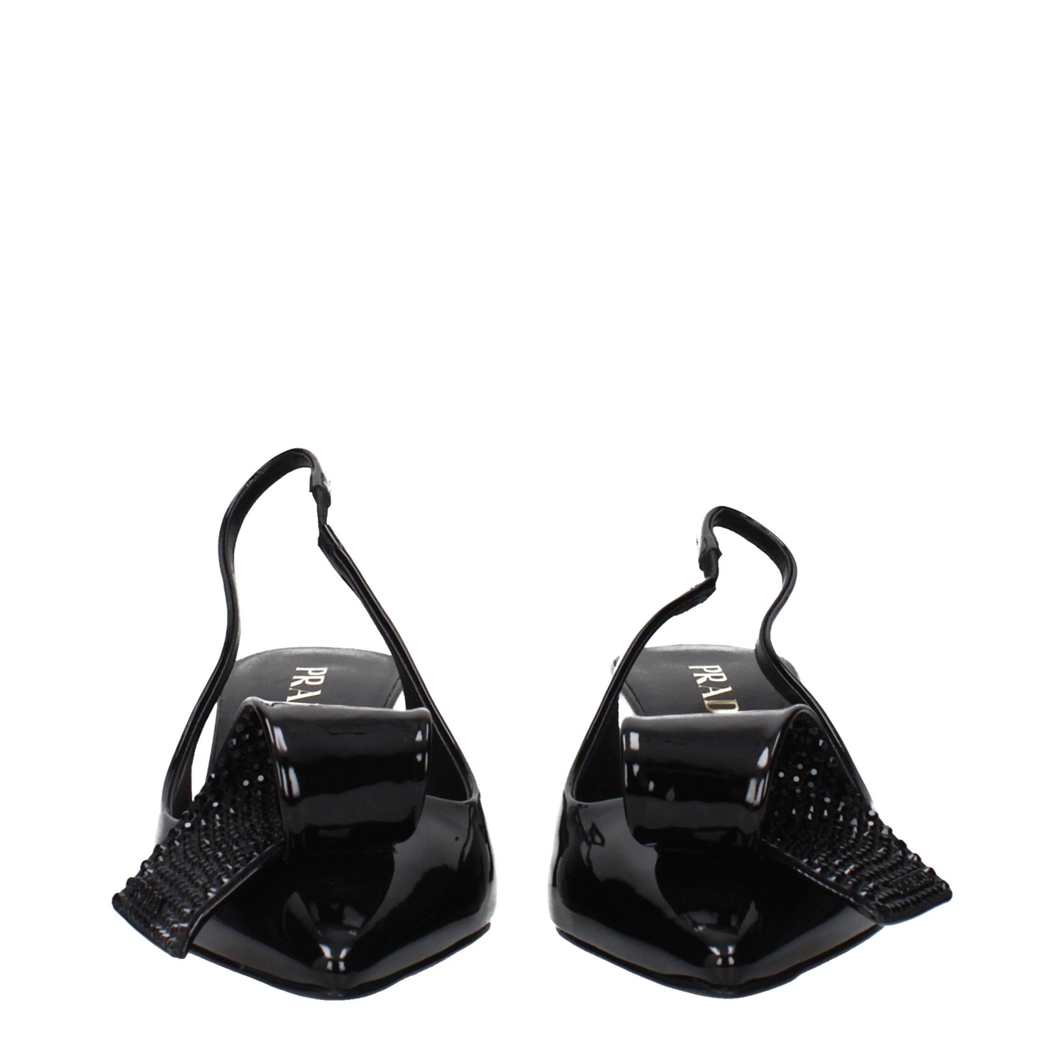 Black Leather Stiletto Heel Sandals