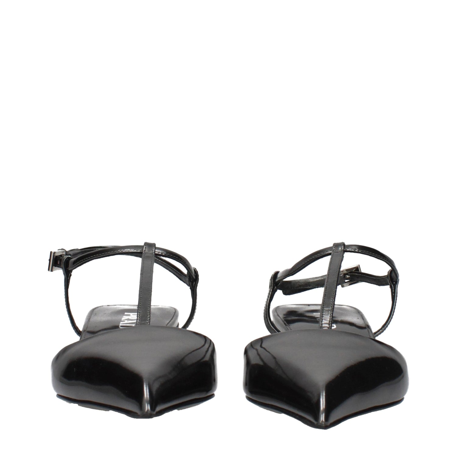 Gray Leather Flat Sandals
