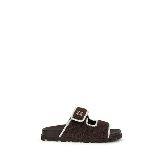 Brown Fabric Sandals
