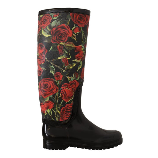 Black Polyvinyl Rain Boots