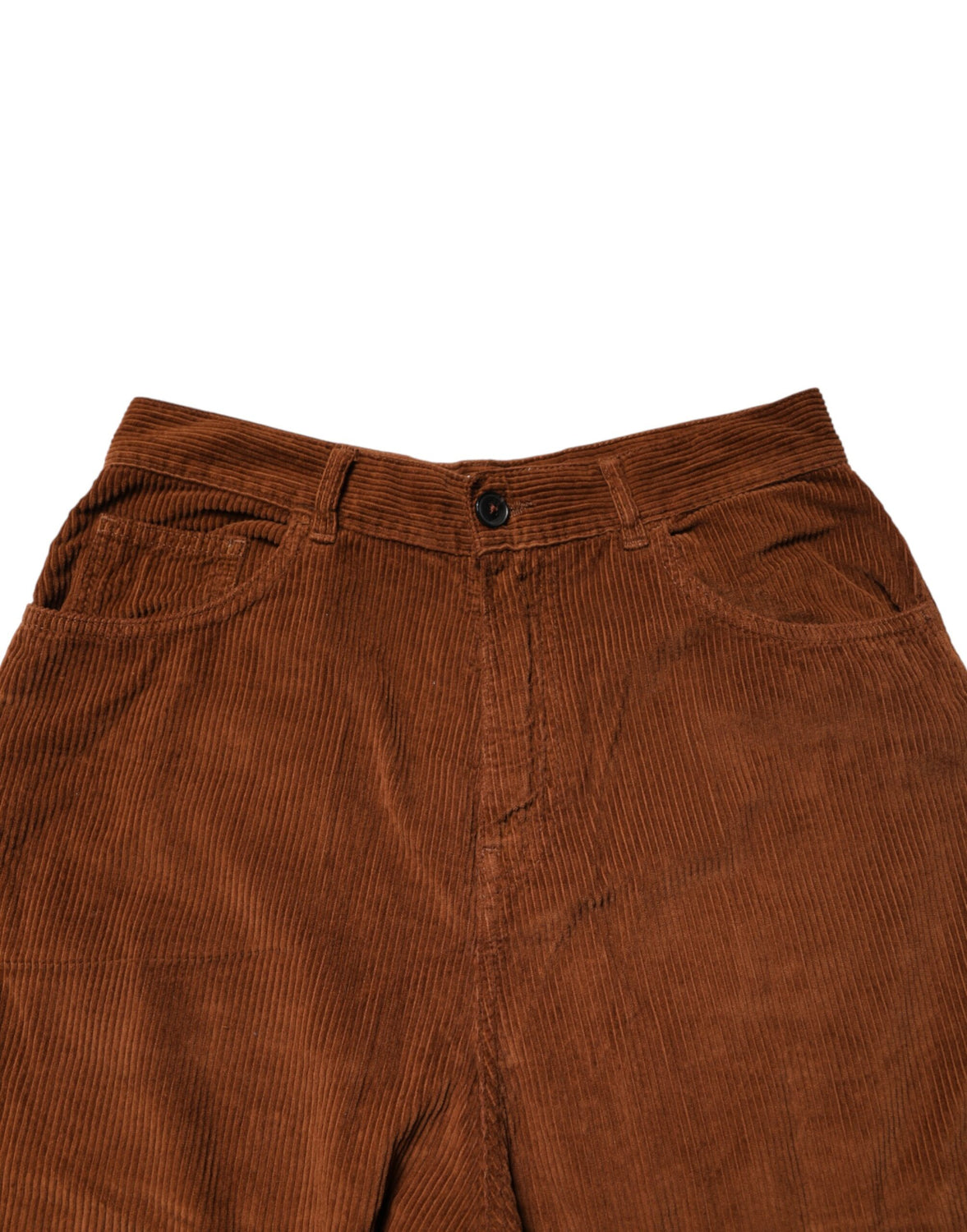 Brown Wide Leg High Waist Corduroy Denim Trouser Jeans