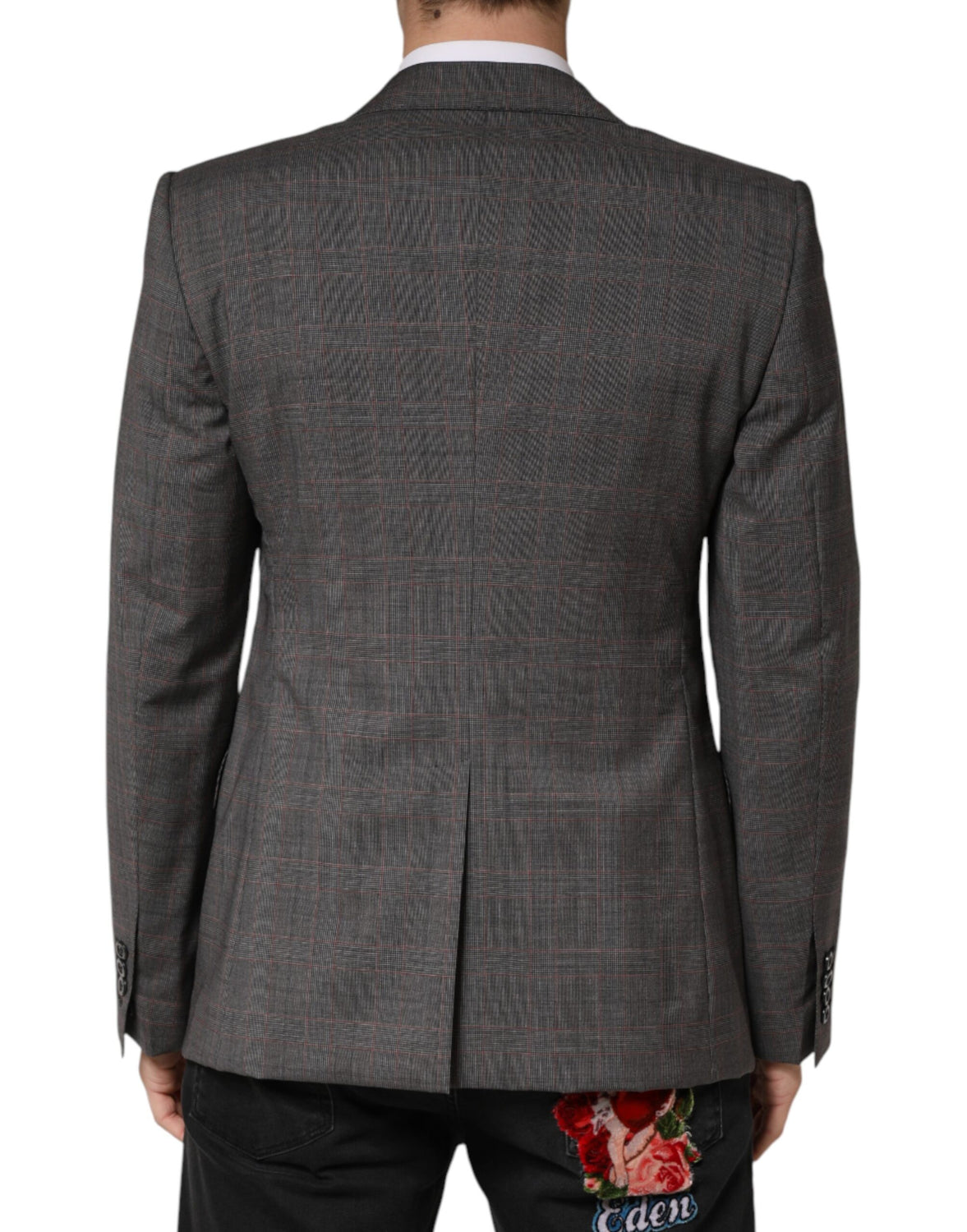 Gray Wool Single Breasted 2 Button Blazer