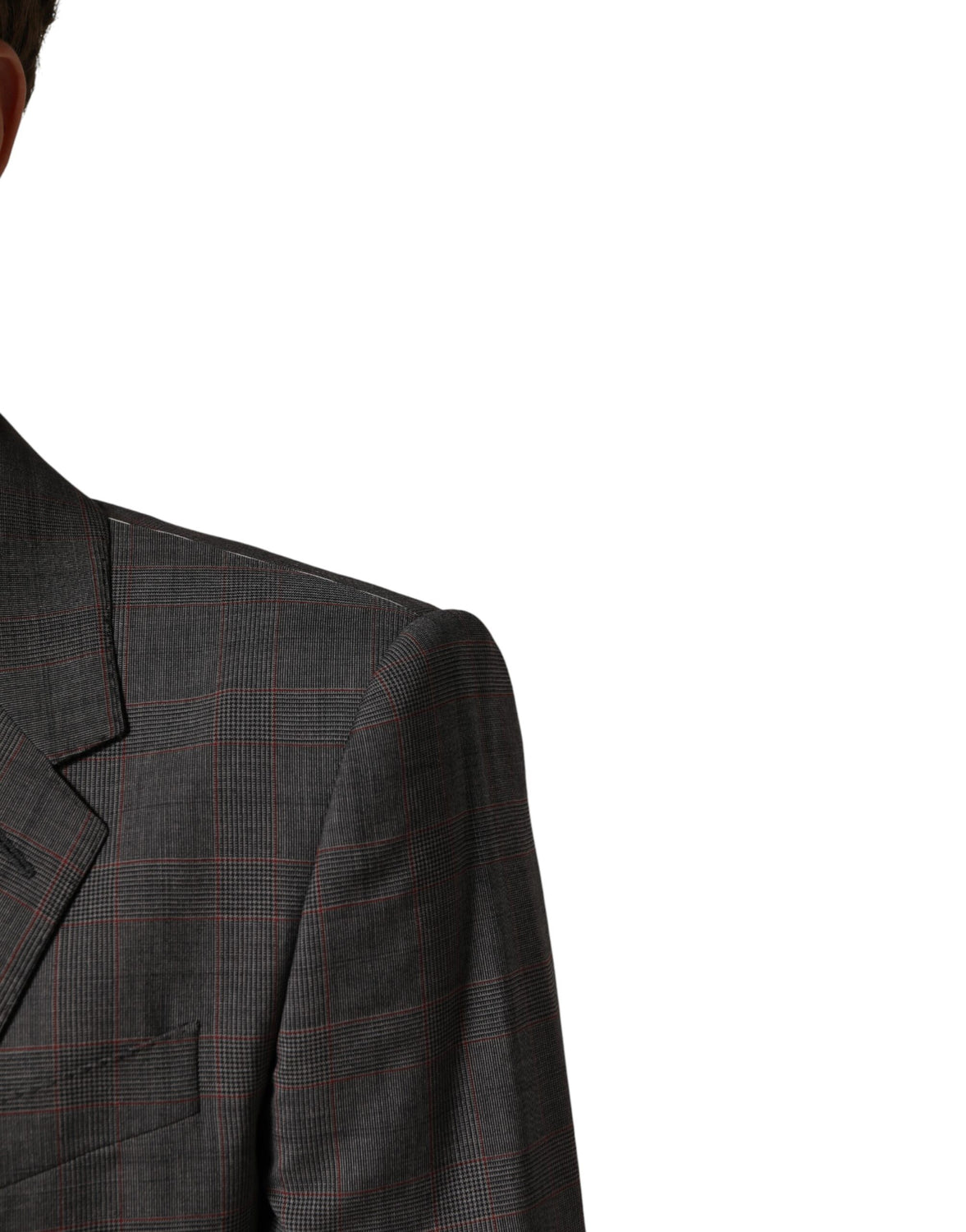 Gray Wool Single Breasted 2 Button Blazer