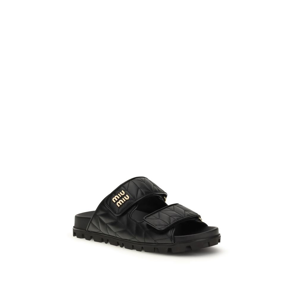 Black Napa Leather / Calf Bos Taurus Slippers