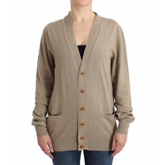 Beige Rayon Cardigan
