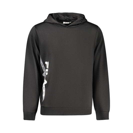 Black Polyester Men Sweatshirt