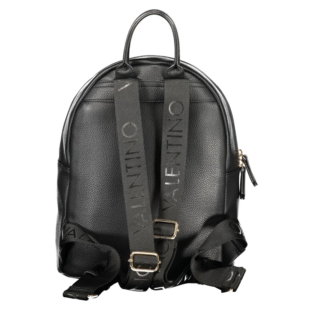 Black Polyurethane Women Backpack