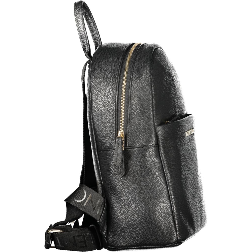 Black Polyurethane Women Backpack