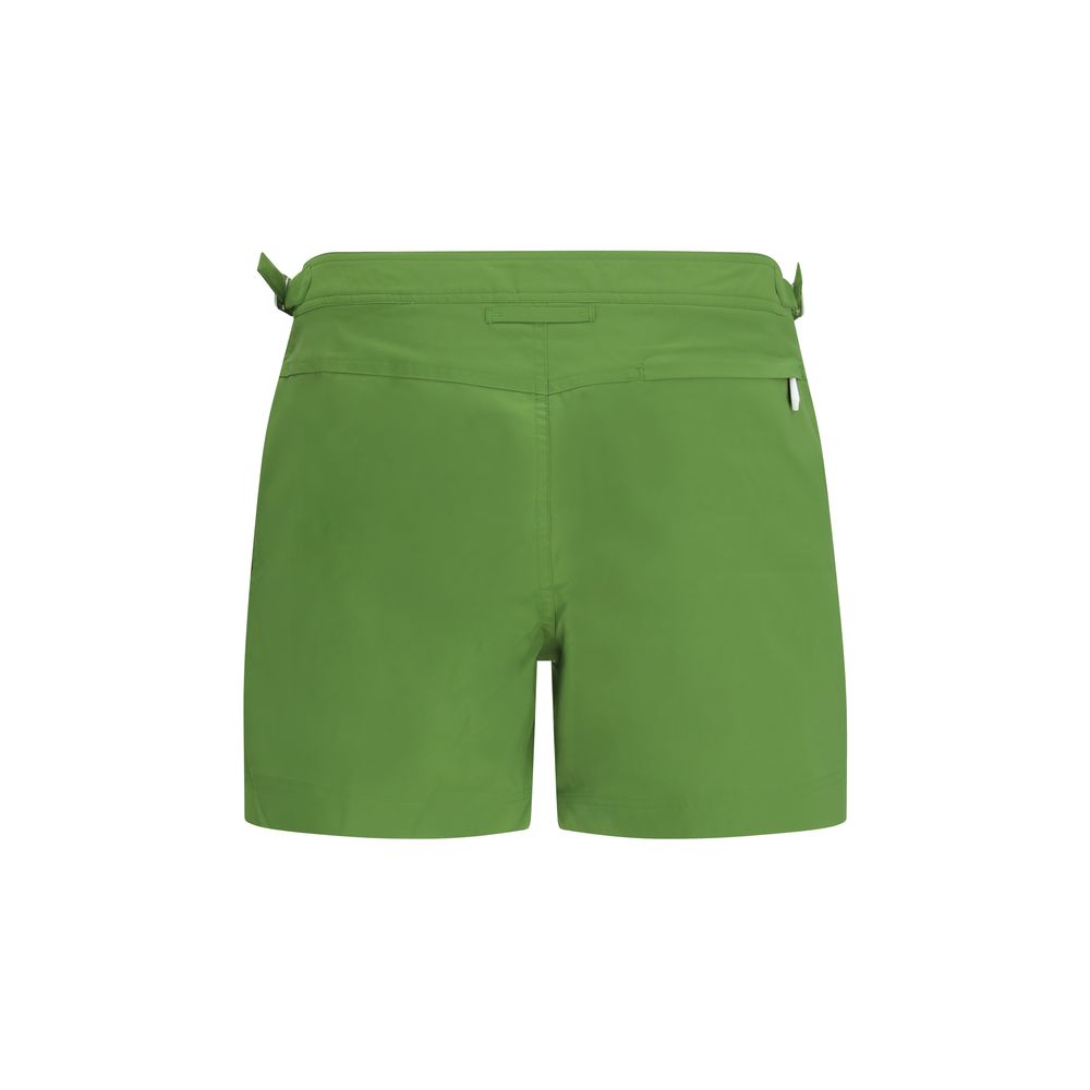 Green Polyester Swim Shorts