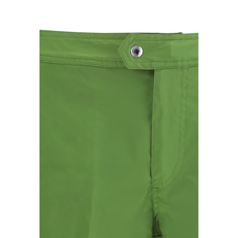 Green Polyester Swim Shorts