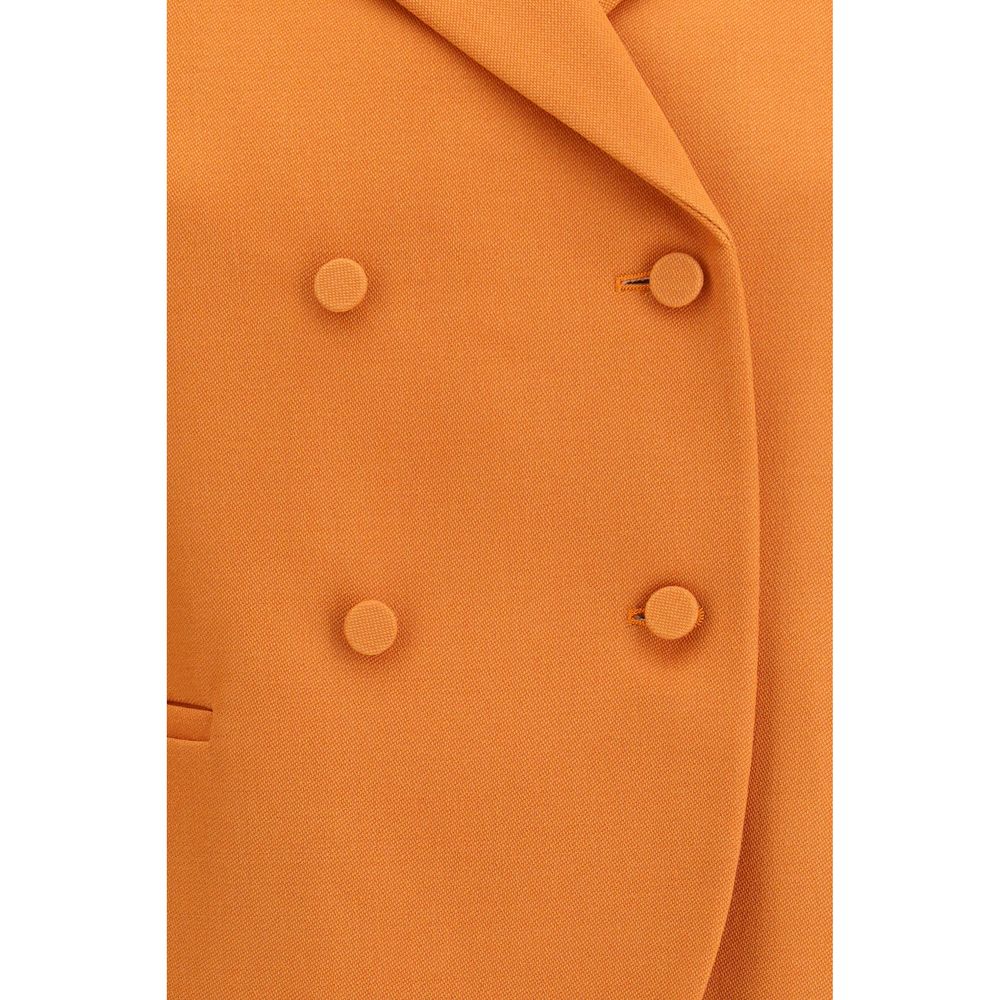 Orange Fleece Wool Blazer