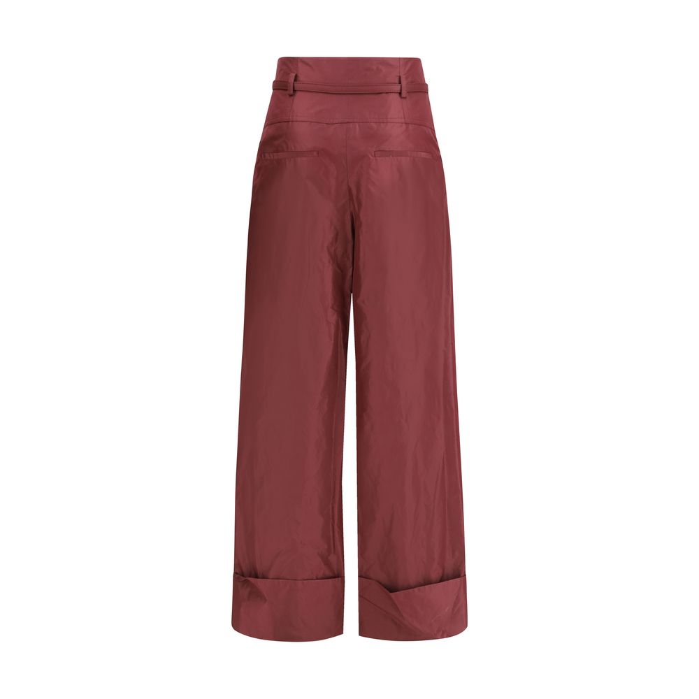 Bordeaux Silk Dress Pants
